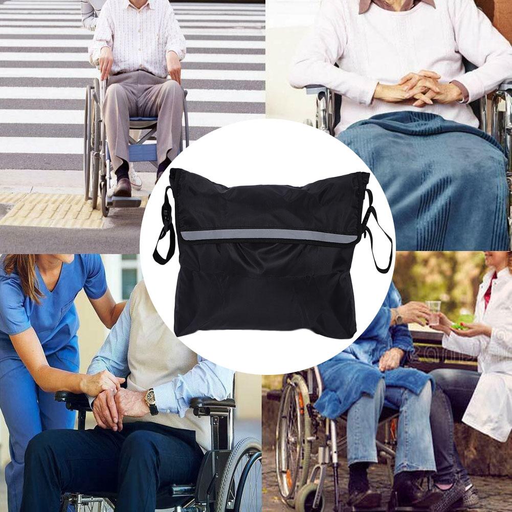 Portable Wheelchair Armrest Storage Bag Garden Cart Back Accessories Bag with Reflective Strip