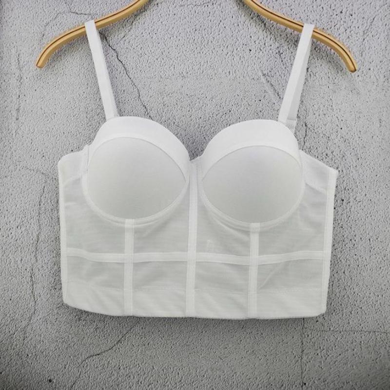 Sexy móda Mesh Push Up Bralet Dámský korzet Prsatější podprsenka Ustřižená vesta Velké spodní prádlo Košilka