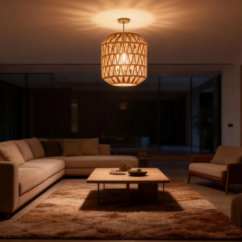 Bohemian Style Pendant Lamp Shade 13*15cm Light Cover Vintage Weave Lampshade