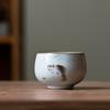1 Pc Chinese Tradition Ru Kiln Ceramic Tea Cup Handmade Cute Cat Teacup Household Personal Tea Bowl Travel Master Cup Tea Set