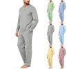 Men's Plaid Print Pajama Set Loose Fit Casual Sleepwear for Home Relaxation