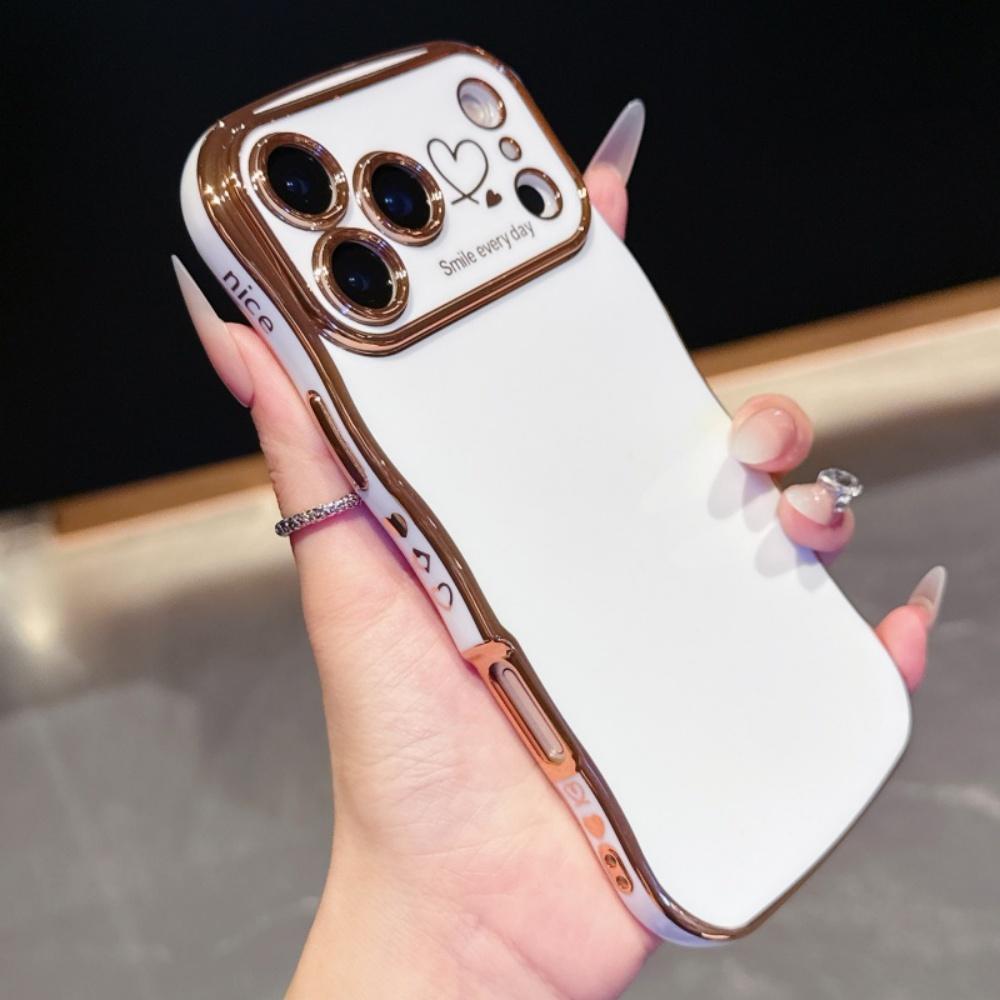 Luxury 6D Plating Wavy Phone Case For iPhone 17 Air 16 15 14 Plus 13 12 11 Pro Max 16e 16Pro Shockproof 3D Armor Soft TPU Cover