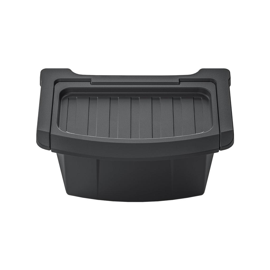 L LIQI Rear Center Console Trash Can for Tesla Model Y ABS Slim Box with Adhesive Black Mini Vent Cleaning Brush (Juniper) 2025-2026 Models, Plastic,