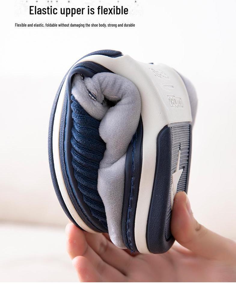 Męskie bawełniane kapcie o dużych rozmiarach, antypoślizgowe, ciepłe, na jesień/zimę, do noszenia w domu