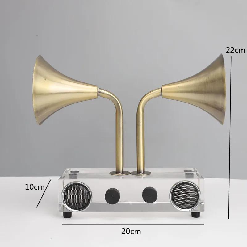 Metal Geometry Art Crystal Phonograph, Speaker, Broadcasting Machine, Model Decoration Ornament, Home Decoration Crafts
