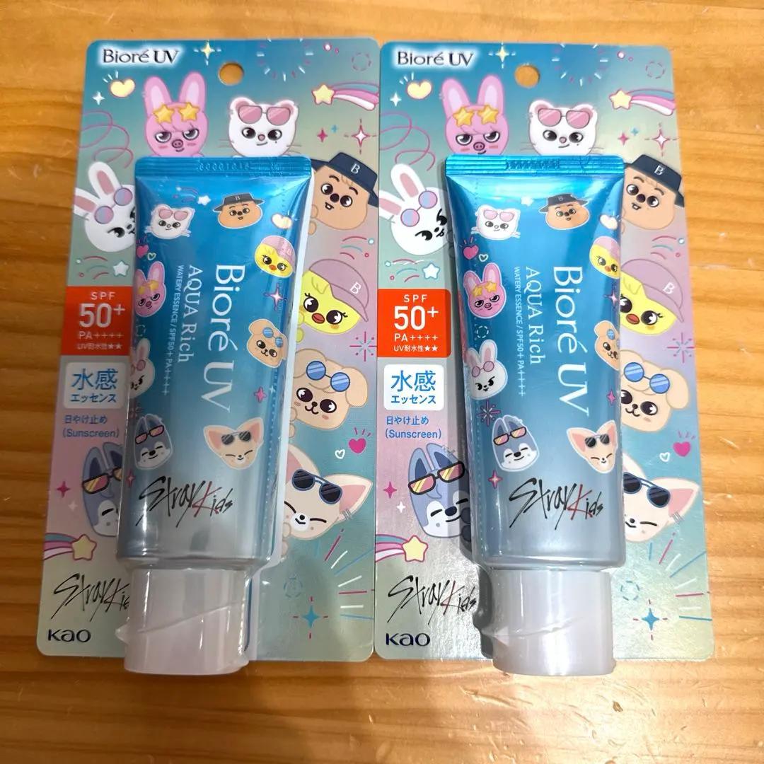 Stray Kids Skzoo Biore UV AQUA Rich Водянистая эссенция 2,46 жидк. унц.(70g) Набор 2