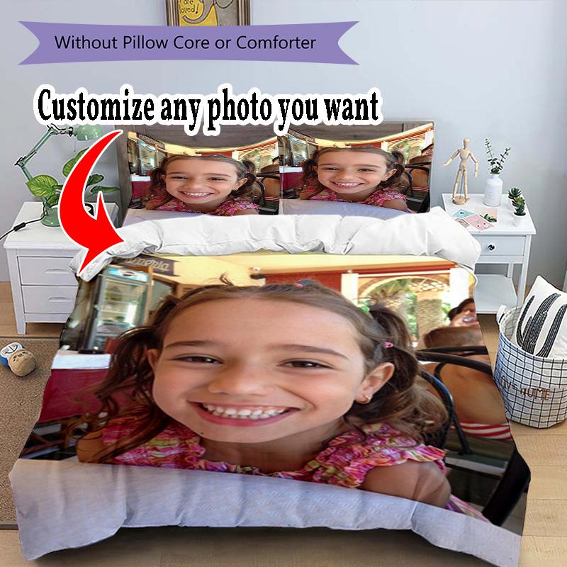 Personalizza Immagine Personalizza la tua foto Set Biancheria da Letto Copripiumino Traspirante con Federe Decorazione per la Casa Regalo di Compleanno