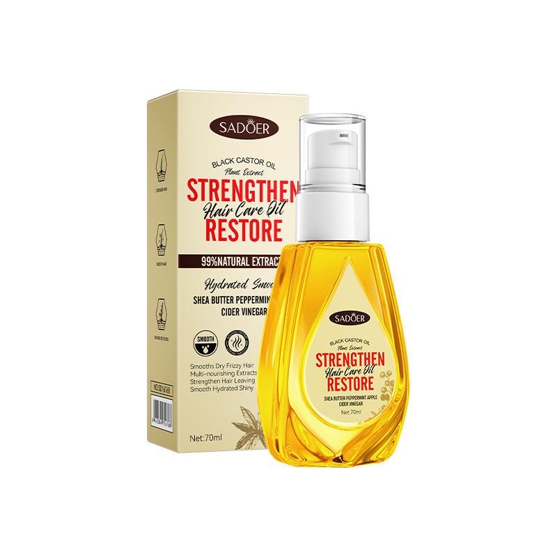 Black Castor Oil Hair Care Essential Oil SADOER Moisturizing Softening Conditioner 70ml