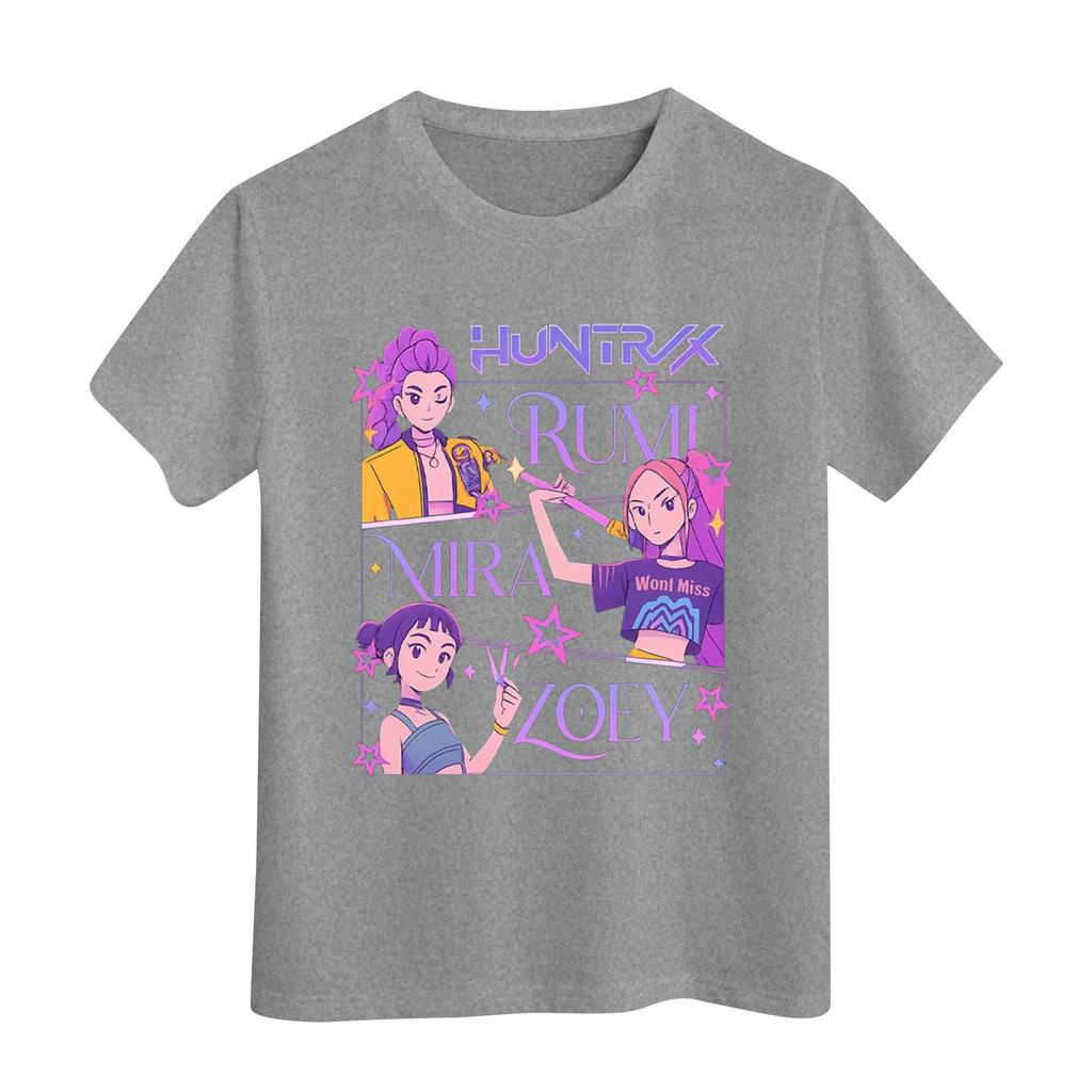 Boys Girls Round Neck Casual Printed Short-sleeved T-shirt Top