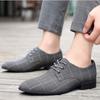 Summer new cloth shoes men's business casual shoes breathable pointed canvas leather shoes trend versatile fashion men's shoes