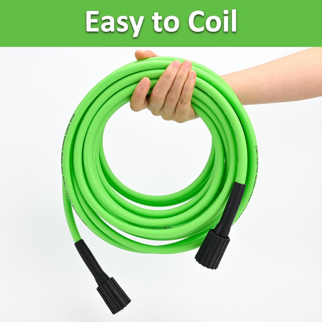Super Flexible Washer Hose Pressure 2900 Psi Kink Resistant Power Washer Hose 14 Carwash Extension Hose M22pin 1415