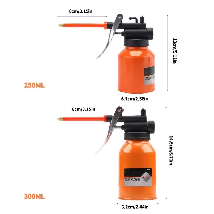 High Pressure Lubricating Oil Storage Can with Long Flexible Spout for Industrial and Home Use Metal Hand Pump Oiler Can