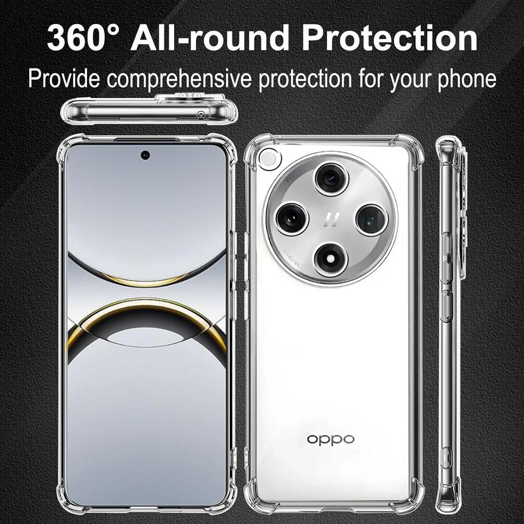TPU Transparente Hülle für OPPO Find X8 Pro 5G Schutzhülle Vier Ecken Stoßfeste Stoßstange Coque Fundas
