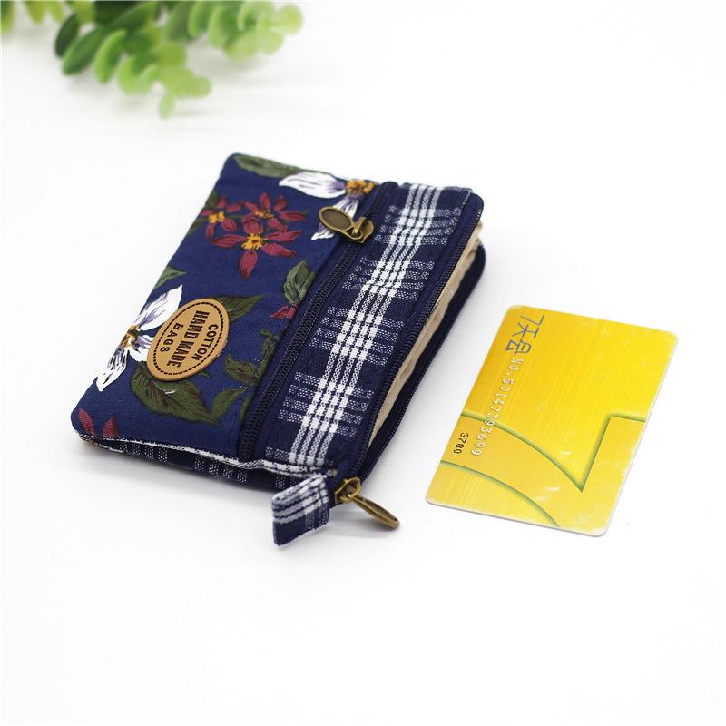 Nine-Color Multi-Layer Cotton Flower Coin Purse - Women's Fashionable 4-Layer Bag