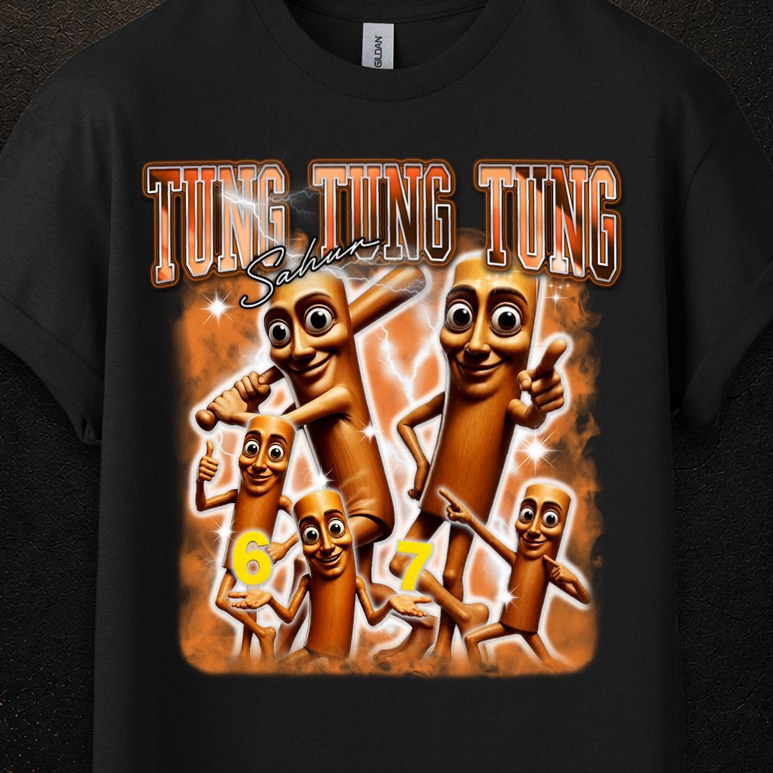 Tung Tung Tung Sahur T Shirt, Brainrot Shirt, Tralalero Tralala, Brr Brr Patapim, Italian Brainrot L