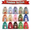 30/1 Stück Bunte Weihnachts-Leinen-Kordelzug-Süßigkeitentaschen Snack-Beutel für Weihnachtsbaumschmuck Partygeschenke Verpackung Aufbewahrungstasche