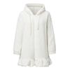 Women's Winter Fashion Casual Hooded Long-sleeve Ruffled Lamb Wool Coat