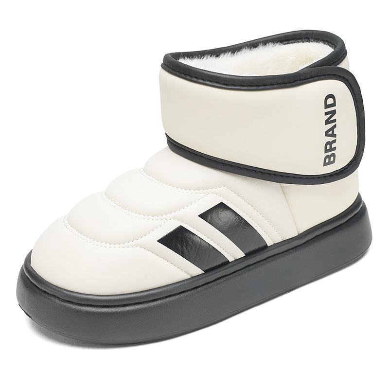 Winter snow boots piled thickened bread cotton shoes outdoor non-slip waterproof Velcro short cotton boots
