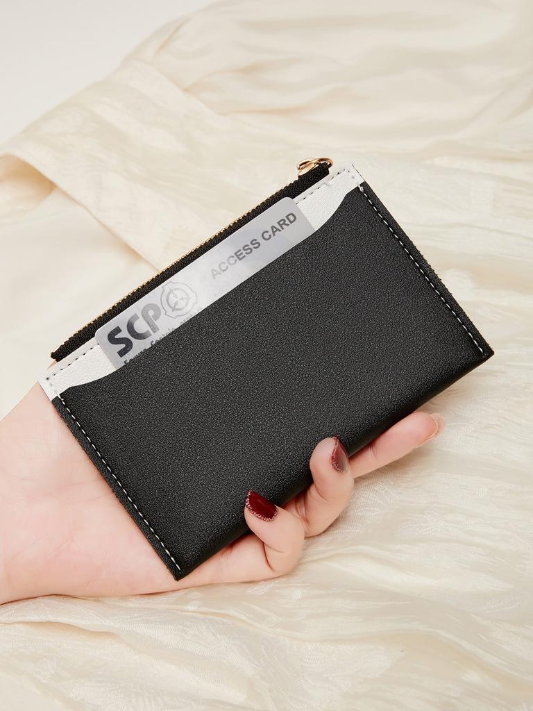 Fashionable ultra-thin women's card bag simple mini compact PU leather credit card wallet portable short multi slot zero wallet