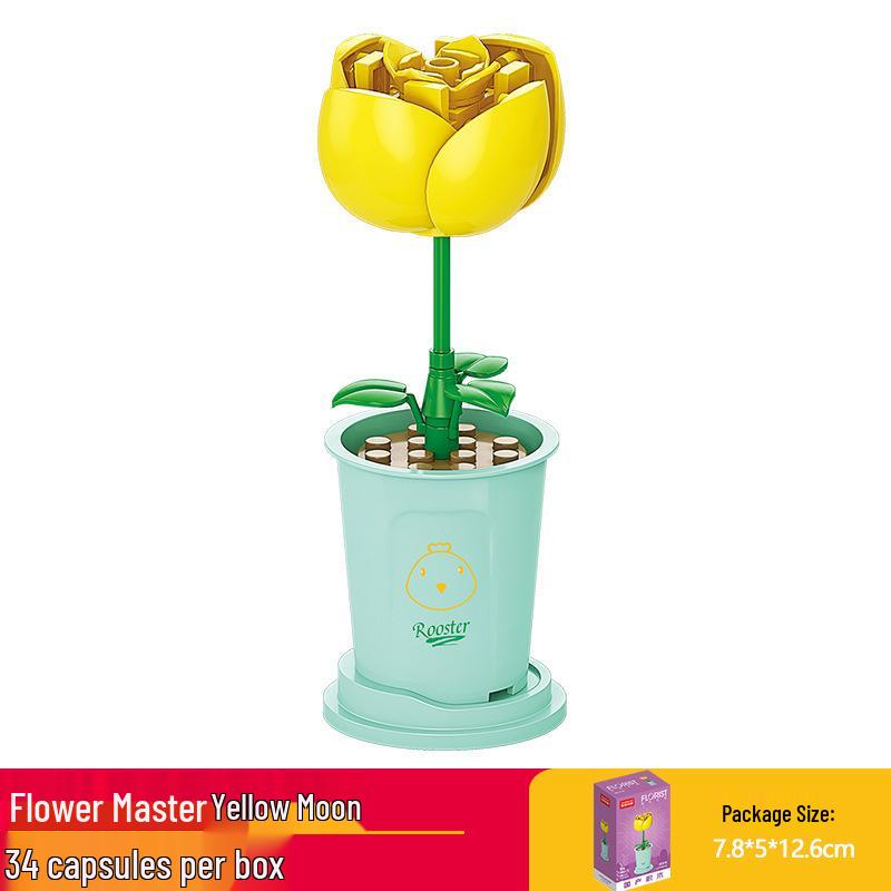 Lele Brothers Flower Building Blocks: Children's Educational Toy - Eternal Flower Jigsaw Puzzle