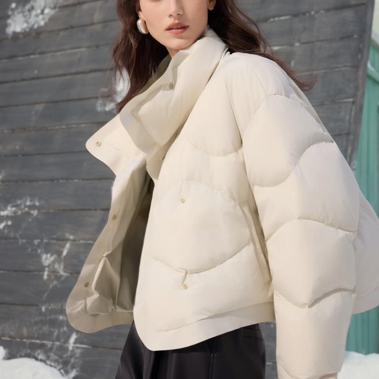 ELLE French Style Loose Basic High-End Casual Versatile Long Sleeve Stand Collar Warm Down Jacket Women outerwear L8WYS004