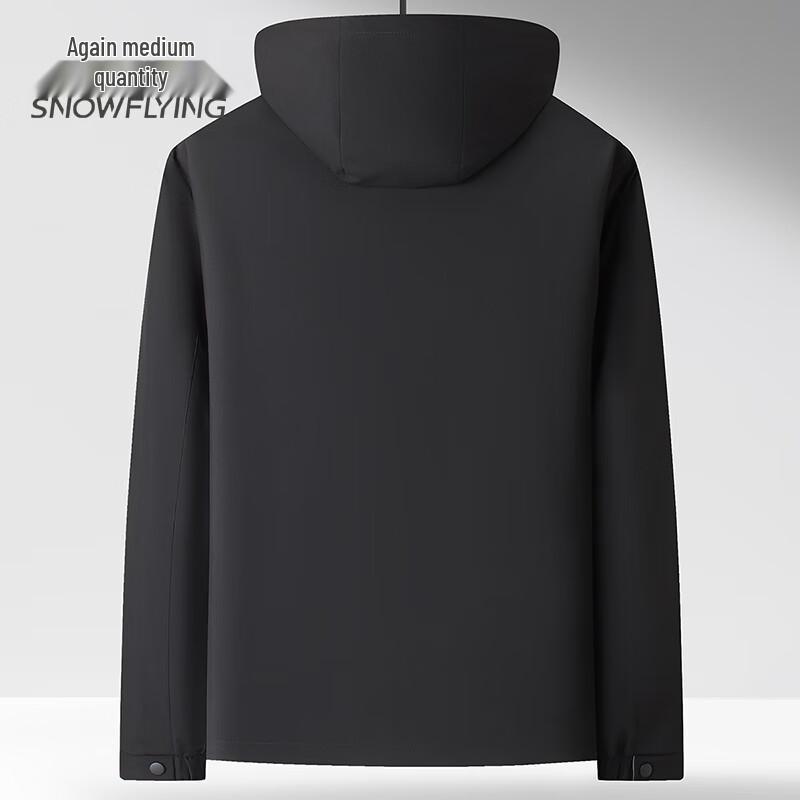 SNOWFLYING Men's Reversible Detachable Hood Business Casual Spring Jacket