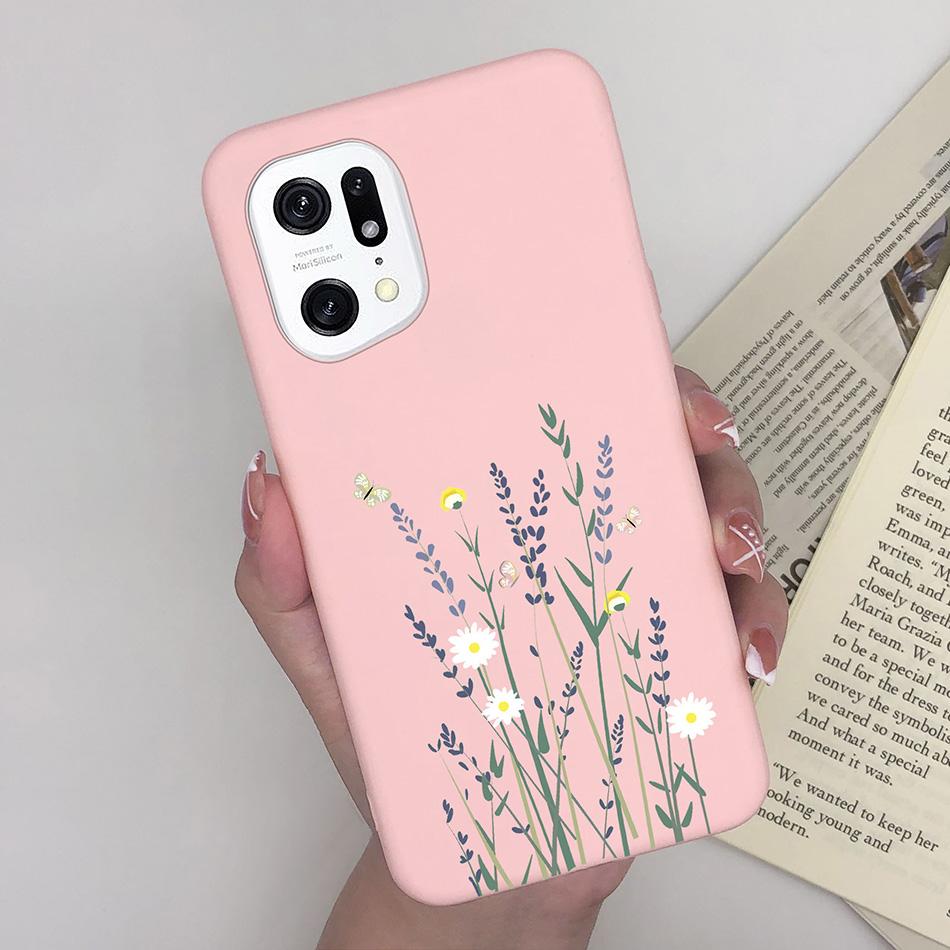Für Oppo Find X5 Pro Lite Handyhülle Schmetterling Mattes Silikon Stoßfest Schwarze Abdeckung Für Oppo FindX5 X5Pro X5Lite Funda Coque