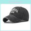Florida Washed Cotton Baseball Cap With Embroidered Letter Design For Outdoor Sun Protection