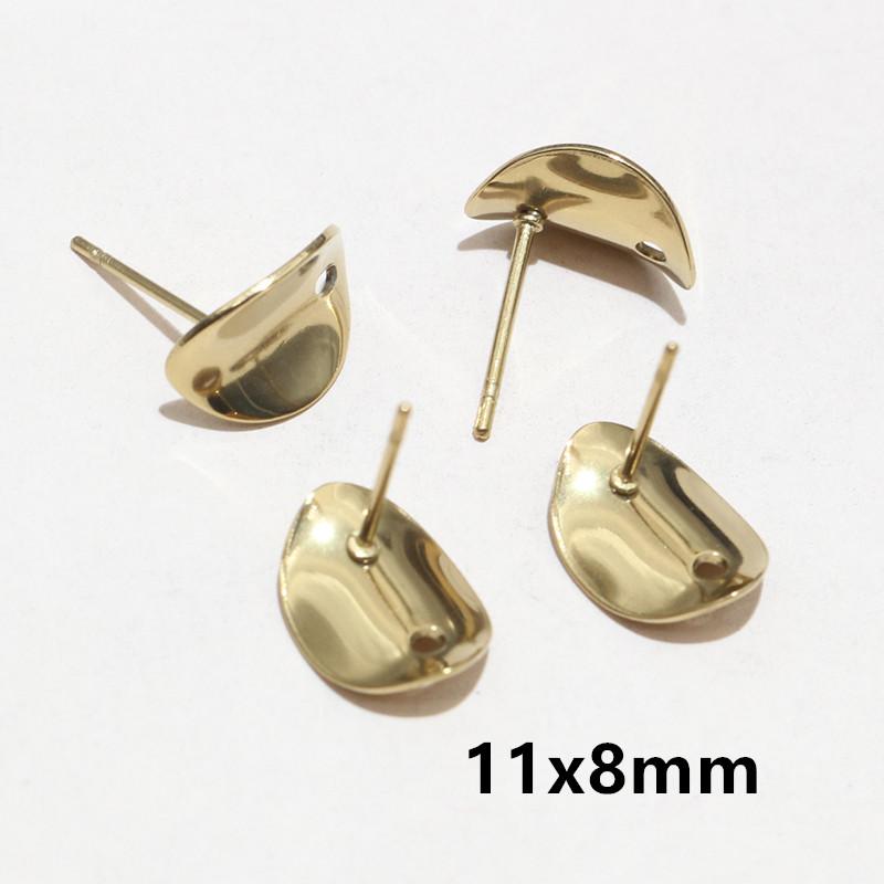 20pcs Irregular Polygonal Geometric Earring Stud Posts Stainless Steel Gold DIY Earrings Jewelry Making Accessories Findings