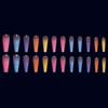 24pcs/bag Long Coffin Fake Nails Rainbow Ballerina Full Cover Nail Art Tips Beauty Artificial False Nails Manicure Charms