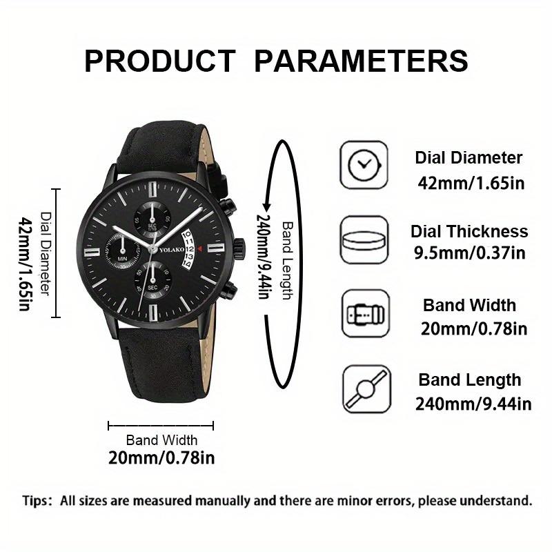Ceas de mână bărbătesc de modă cu cuarț și piele, casual, de afaceri, cu dată, cadou