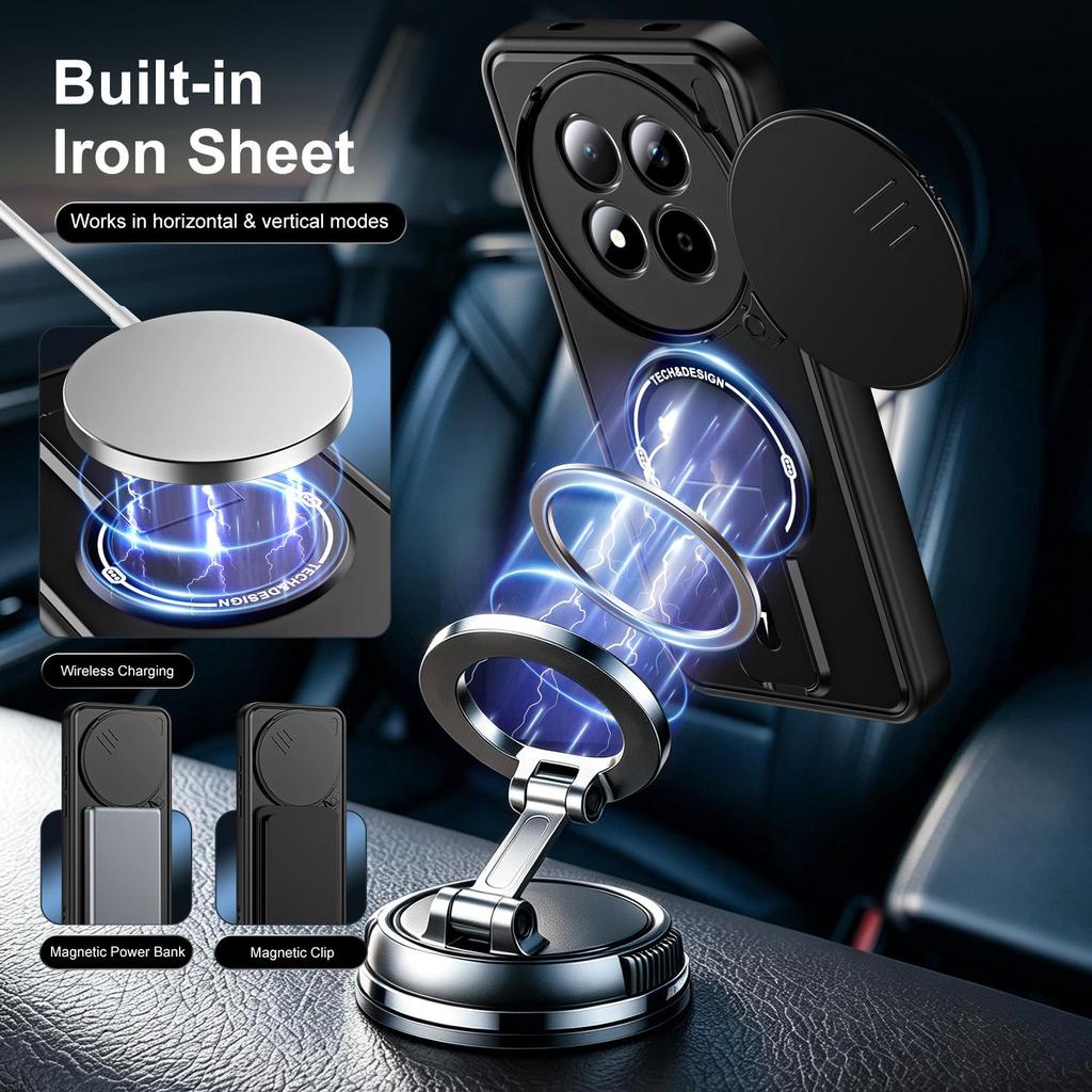 Redmi Note 15 4G Case with Magnetic Stand, Full Lens Coverage, Anti-Drop