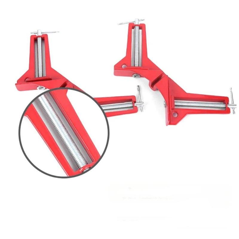1/4 Pcs Heavy Duty 90 Degree Right Angle Clamps Adjustable Screw For Woodworking Picture Framing Diy