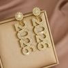 Elegant Design 2026 Earrings Vintage Aesthetic Sophisticated Style Long Drop Earrings Shiny Rhinestone Digital Pattern