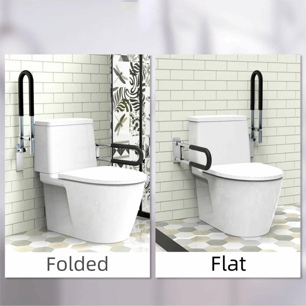 Foldable Toilet Armrest Aluminum Alloy Elder Handrails Practical Grab Bars Rails