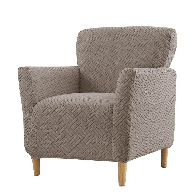 

1PC Elastic Tub Sofa Cover Jacquard Single Club Chair Covers Solid Color Sofa Armchair Slipcover for Bar Counter Living Room