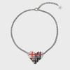 Eireve BEADED TARTAN CHECK HEART NECKLACE (WHITE)