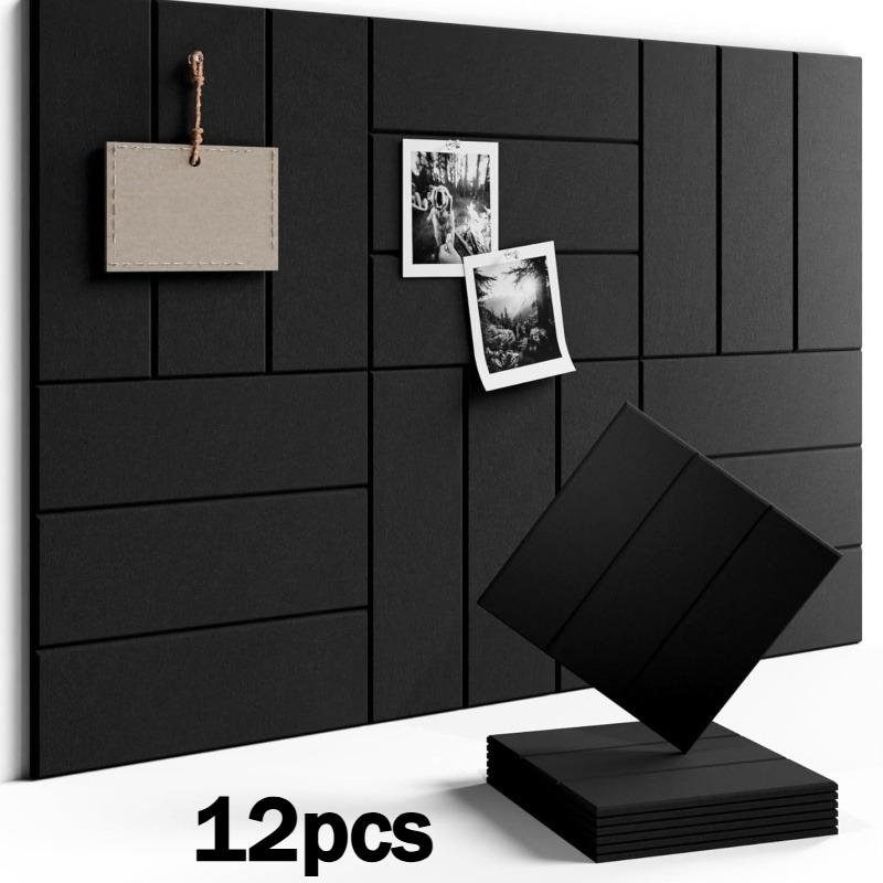12pcs Large Arched Felt Bulletin Board, Self-Adhesive Notice Board, Foldable Decorative Felt Pin Board, Decor Soundproof Panel
