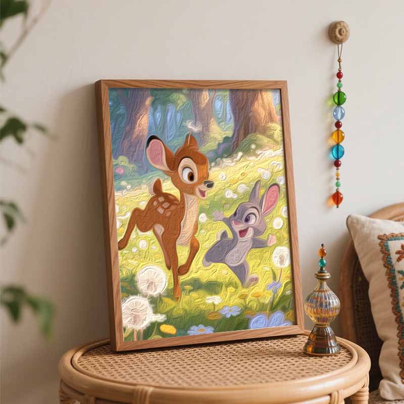 Disney Bambi and Thumper Digital Oil Painting Art Painting Handmade Diy Home Decorations