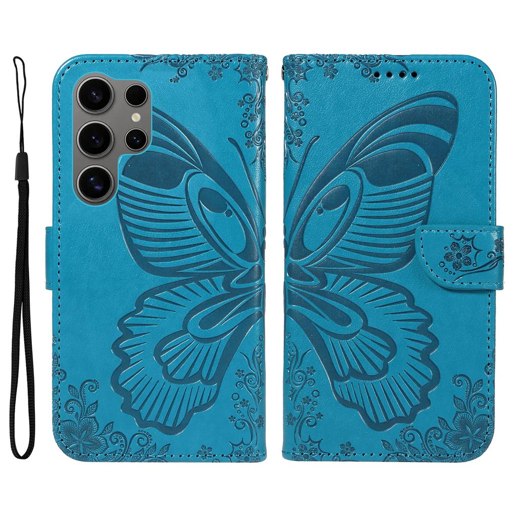 For Samsung Galaxy S25 Ultra Case Butterfly Pattern Leather Wallet Flip Phone Cover