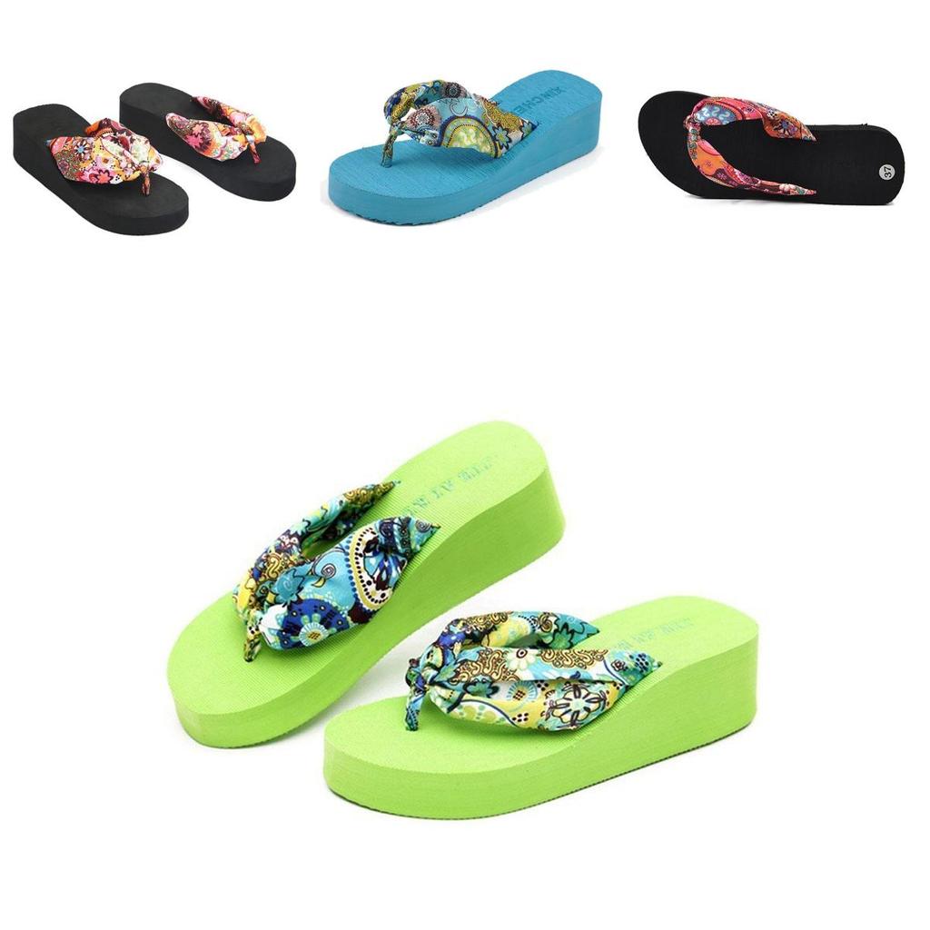 Elegant Women Summer Flip Flops Wedge Heeled Platforms With Comfortable Beach Shoes