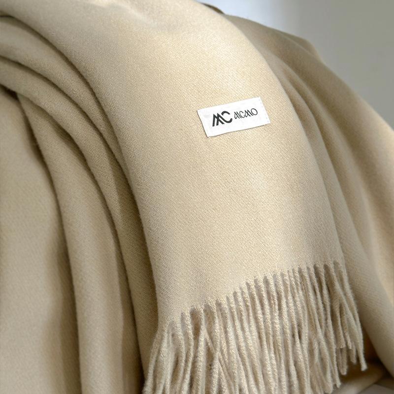 Cachecol Inverno Feminino Sólido 26 Cores Quente Espesso Caxemira Xale Moda Exterior Luxo Franjas Pashmina Envoltório Senhora Cachecóis à Prova de Vento