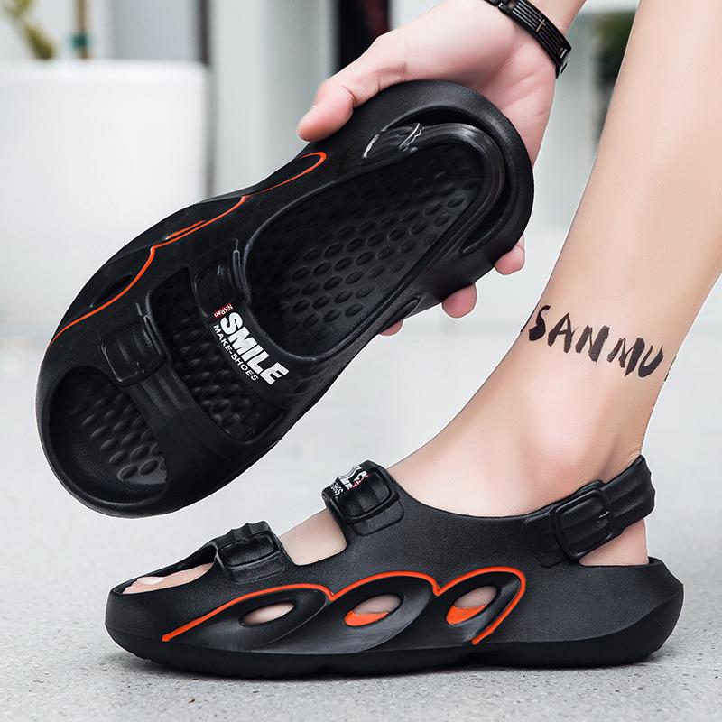 Men's Summer Outdoor Wearable Slippers Thi Bot Anti-Slip Wear-Resistant Driving Sports Big Size Casual Beach Sandals Thick Botto