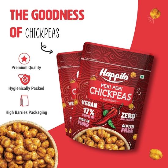 Happilo Premium Super Snack Peri Peri Chickpeas 110g, Crunchy and Delicious, Super Healthy