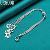 925 Sterling Silver Snake Chain Star Bracelet Party Beautiful Jewelry
