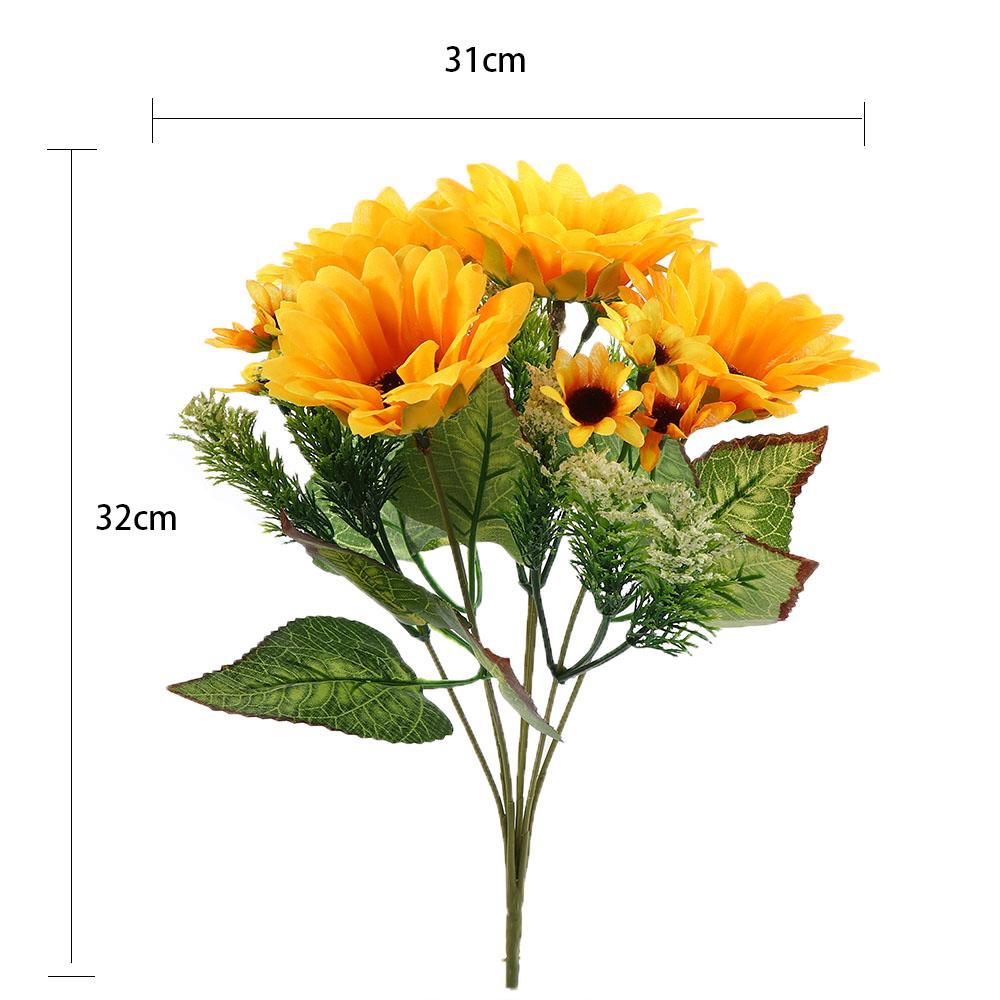 Garde Party 13 sunflower head Home Decoration Flower Bouquet Artificial Flowers Yellow Sunflower
