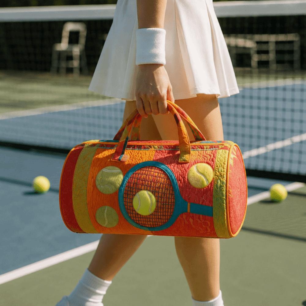 Large Capacity Travel Duffel Bag Printed Carrying Handbag Retro Quilted Duffle Bag Camping