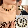 Retro Exaggerated Necklace Earrings Female, Light Luxury High Sense Medieval Vintage Fashion Temperament Suit