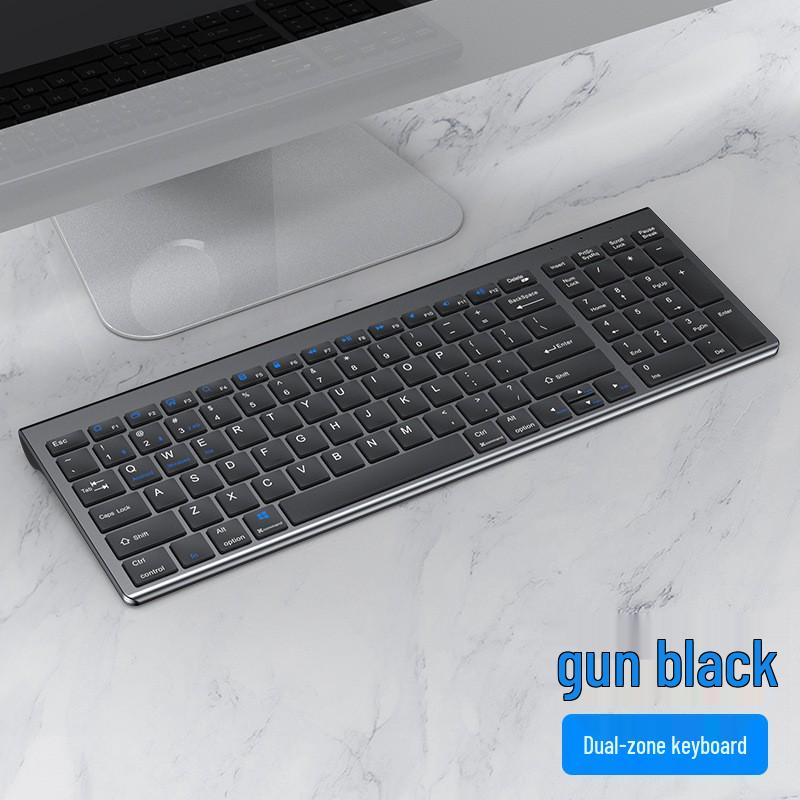 Rechargeable Silent Wireless Bluetooth Keyboard & Mouse Set for iPad, Laptop, and Desktop.