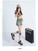 2025 Summer High-Waisted Distressed Denim Skort with Anti-Exposure Feature